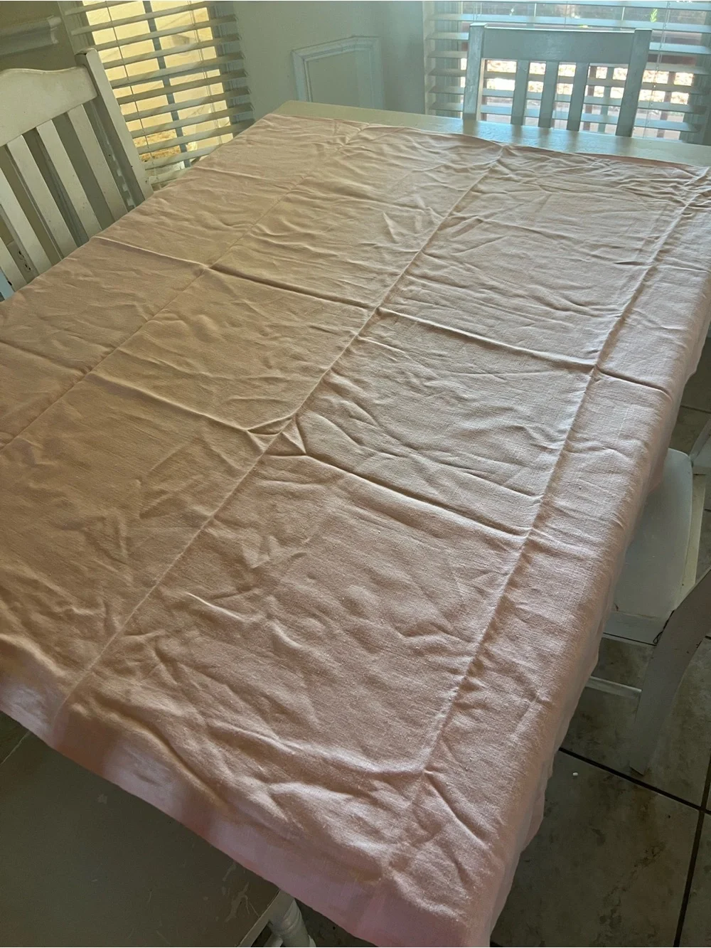 Pink Linen Tablecloth 43